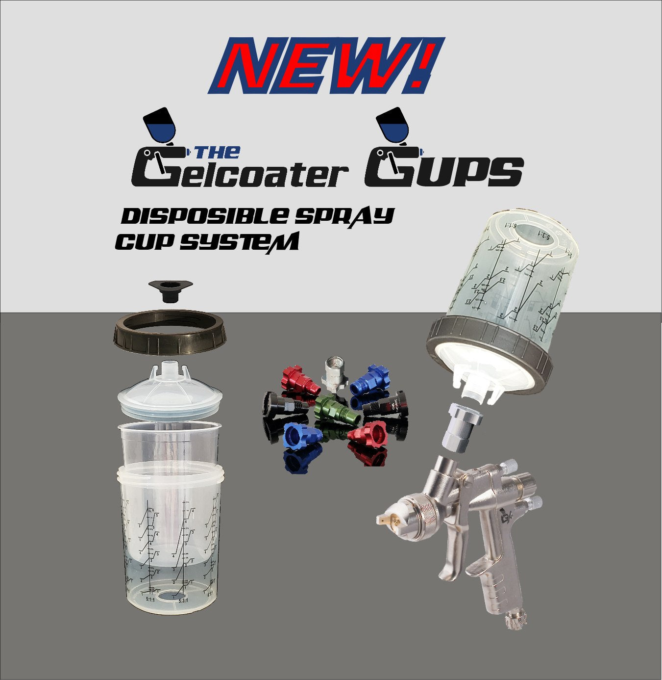 The Gelcoater GUPS Disposable Paint Cups System 20oz/600mL Case of 50